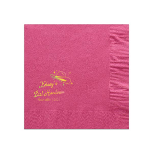 Giddy up for one last hoedown with the Cowgirl Bachelorette Napkin! Dazzle your guests with the sleek and fun design with customizable text to best match your special event's vibes. Peruse our wide variety of colors and styles to make the perfect choice for bachelorette parties, birthdays, house warming and much more!