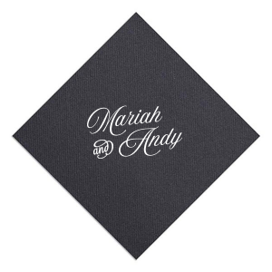 Choose a classic design for your next special occasion with the Romantic Stacked Script Napkin. The elegant and stylish napkin is perfect for weddings, anniversaries, engagements or any other social gathering function. Customize the design in your choice of colors to best match your event's vibes!