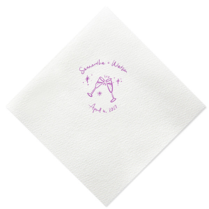 Brighten up any special occasion with the Sparkling Summer Cheers Napkin! High functional while stylish, the trendy napkin is perfect for summertime gatherings and functions. Available in your choice of styles and colors to best match your event's vibes!