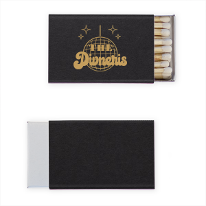 Bring some funky flair to your event with these Disco Ball Family Name Matches! These matches feature a sparkly disco ball design with personalized family names in bold, vibrant colors. Perfect for weddings, family reunions, or any other celebration, these matches will add a touch of glitz and glamour to your event.