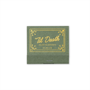 One of our most popular designs just got better with the Til Death Framed Matchbook. The elegant design features a decorative frame around customizable text in your choice of colors. Personalize your design today to create a unique keepsake for your next special occasion. 
