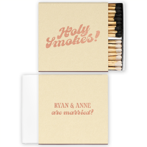 Astonish guests and friends with the Holy Smokes Matchbox! The stylish matchbox is fully customizable in your choice of style and color to best match your unique vibes. Perfect for weddings, anniversaries, or housewarmings!