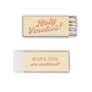 Astonish guests and friends with the Holy Smokes Matchbox! The stylish matchbox is fully customizable in your choice of style and color to best match your unique vibes. Perfect for weddings, anniversaries, or housewarmings!