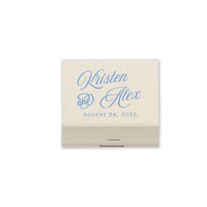 This Romantic Swirl Couple Matchbook features elegant script typography of the couple’s names and special date arranged in a timeless layout for a refined keepsake. Choose it to add a thoughtful detail that elevates place settings and guest favors. Lovely for weddings and anniversaries.