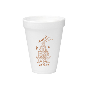 Enjoy a new spin on our classic design with the Champagne Tower Initials Cup. Featuring the initials of the couple alongside a fabulous champagne tower, the sleek cup can be personalized in your choice of ink colors to make it unique as yourself!