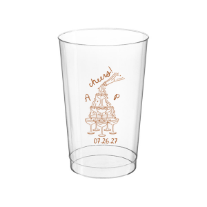 Enjoy a new spin on our classic design with the Champagne Tower Initials Cup. Featuring the initials of the couple alongside a fabulous champagne tower, the sleek cup can be personalized in your choice of ink colors to make it unique as yourself!