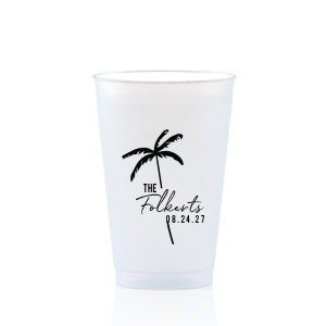 The Palm Tree Family Name Cup is an easy breezy choice for your next summertime party event. The sleek and stylish design features customizable text in the screen printed ink color of your choice. Fully functional while being highly stylish, the sturdy drinkware is perfect for family gatherings, weddings, or birthdays!