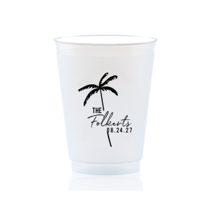 The Palm Tree Family Name Cup is an easy breezy choice for your next summertime party event. The sleek and stylish design features customizable text in the screen printed ink color of your choice. Fully functional while being highly stylish, the sturdy drinkware is perfect for family gatherings, weddings, or birthdays!