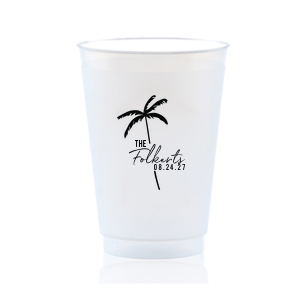 The Palm Tree Family Name Cup is an easy breezy choice for your next summertime party event. The sleek and stylish design features customizable text in the screen printed ink color of your choice. Fully functional while being highly stylish, the sturdy drinkware is perfect for family gatherings, weddings, or birthdays!