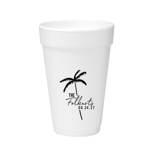 The Palm Tree Family Name Cup is an easy breezy choice for your next summertime party event. The sleek and stylish design features customizable text in the screen printed ink color of your choice. Fully functional while being highly stylish, the sturdy drinkware is perfect for family gatherings, weddings, or birthdays!