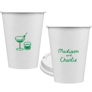 Add a splash of fun with the Cocktail Hour Couples Cup. Featuring text personalized to your name in the screen print ink color of your choice, the popular design is perfect for anniversaries, retirements and engagements!
