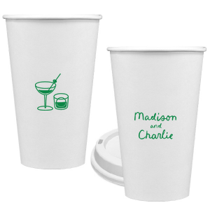 Add a splash of fun with the Cocktail Hour Couples Cup. Featuring text personalized to your name in the screen print ink color of your choice, the popular design is perfect for anniversaries, retirements and engagements!