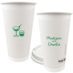 Add a splash of fun with the Cocktail Hour Couples Cup. Featuring text personalized to your name in the screen print ink color of your choice, the popular design is perfect for anniversaries, retirements and engagements!