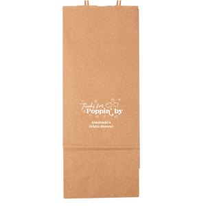 Send guests home with an unforgettable treat with the Thanks For Poppin' By Bag. Available in a variety of colors and style to best match your event's unique vibe, the sturdy and memorable bag is perfect for take home treats.