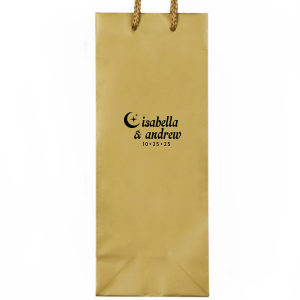 Shine bright with the Moon & Stars Couples Bag at your next special party event. Featuring customizable text in your choice of foil stamp colors and bag styles, easily personalize your design to best match your unique vibes!