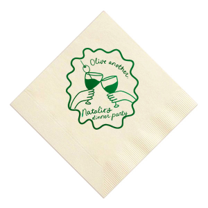 Keep the good times going with Olive Another Ribbon Frame Napkin. The party napkin is highly stylish while being fully functional for any party event in your life. Perfect for weddings, anniversaries, engagements and so much more!