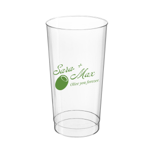The Olive You Forever Cup is perfect for celebrating your love with friends and family. The cheeky design is available in your choice of screen printed ink and cup colors. Along with customizable text, this unique drinkware is sure o be a hit at your next engagement, wedding, or anniversary party!