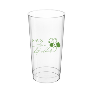 Celebrate another year with the A Tini Bit Older Birthday Cup. The devilishly clever design is customizable in the screen print ink color and cup style of your choice. 