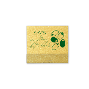 Celebrate another year with the A Tini Bit Older Birthday Matchbook. Featuring customizable text in your choice of foil stamp and paper colors, the cheeky matchbook makes for a perfect memento and keepsake.