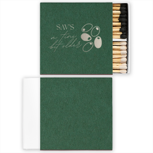 Celebrate another year with the A Tini Bit Older Birthday Matchbook. Featuring customizable text in your choice of foil stamp and paper colors, the cheeky matchbook makes for a perfect memento and keepsake.