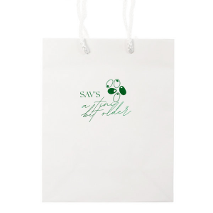 Create a lasting memento with the A Tini Bit Older Birthday Bag. Featuring customizable text in your choice of foil stamp and paper colors, the cheeky gift bag makes for a perfect sending home guests with treats and party favors.