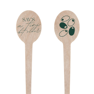 Stick with a classic with the A Tini Bit Older Birthday Stir Stick. Featuring customizable text in your choice of foil stamp colors, the funny stir stick makes for a perfect drinkware accessory. 