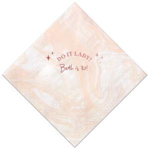 Celebrate YOU with the Do It Lady Birthday Napkin. Emphasizing the most important day of the year, the trendy design is fully customizable in your choice of napkin styles, colors alongside personalized text in the foil stamp color that best matches you!