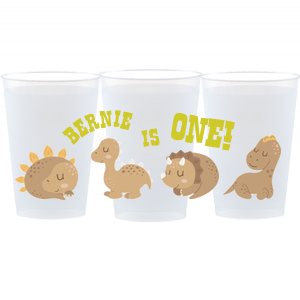 The Dinosaur Kids Birthday Full Color Cup is perfect for your child's birthday party! The full color screen-printed cup features adorable baby stegosaurus, triceratops and more, making a colorful addition to your child's birthday. Customizable the text to best fit your personal event.