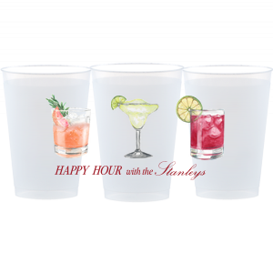 Happy Hour Full Color Cup is perfect for home entertainment and other momentous occasions. The full color screen-printed cup features your choice of customizable text.