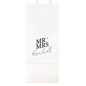 The Bold Mr. + Mrs. Party Bag is a perfect addition to your next weeding or momentous party event. The trendy and popular design features your choice of customizable text to best personalize your own message.