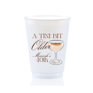 For when your birthday comes around the corner, the A Tini Bit Older Espresso Martini Full Color Cup is there to help you celebrate another momentous year. The full color, screen printed cup features customizable text to add your own personal message, creating a design thats as one of a kind as you are.
