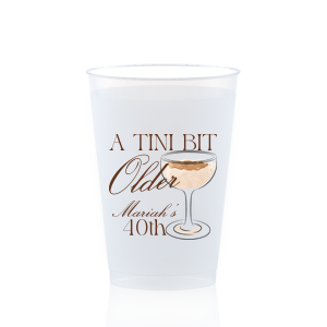 For when your birthday comes around the corner, the A Tini Bit Older Espresso Martini Full Color Cup is there to help you celebrate another momentous year. The full color, screen printed cup features customizable text to add your own personal message, creating a design thats as one of a kind as you are.