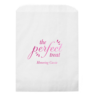 Send guests home with a sweet reminder using The Perfect Treat Bag. Featuring “perfect” in a charming script with festive sparks, it’s more than just a bag—it’s a heartfelt gesture. Ideal for any celebration, it elegantly wraps treats in a simple yet striking statement of appreciation.