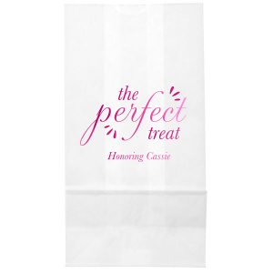 Send guests home with a sweet reminder using The Perfect Treat Bag. Featuring “perfect” in a charming script with festive sparks, it’s more than just a bag—it’s a heartfelt gesture. Ideal for any celebration, it elegantly wraps treats in a simple yet striking statement of appreciation.