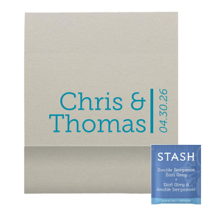 Names & Vertical Date Favor Tea Favor (Foil)