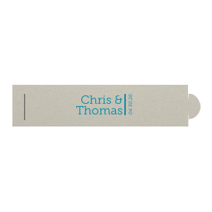 Names & Vertical Date Favor Napkin Ring (Foil)