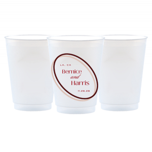 Bring a little color to your next special event with the Ringed Couples Names Full Color Cup! The full color cup features customizable text to best personalize the design. Featured in our Burgundy Wedding theme, match your special occasion with any number of stylish products to create a cohesive vision. 
