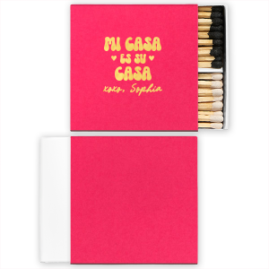 With a classic phrase and an inviting design, these matches are the perfect way to make any home feel like a cozy and welcoming place. The simple bold design and heartfelt message will add a personal touch to any gathering.