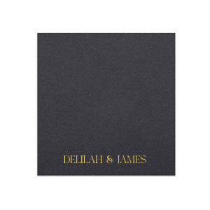Bring an air of elegance to your next party event with the Deluxe Couples Name Napkin. Customize the text with your choice of color and napkin style to elevate your function to the next level. The napkin design is perfect for momentous weddings, important anniversaries or even cozy home entertainment. 