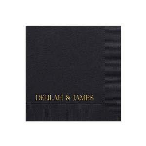 Bring an air of elegance to your next party event with the Deluxe Couples Name Napkin. Customize the text with your choice of color and napkin style to elevate your function to the next level. The napkin design is perfect for momentous weddings, important anniversaries or even cozy home entertainment. 