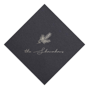 Spruce up your holiday this year with the Fir Family Name Napkin. The high quality napkins is easily personalized with your choice of text and colors, making your next festive function a sure hit!
