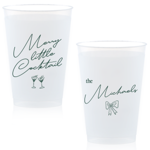 Add a touch of the holiday spirits to your next festive function with the Merry Little Cocktail Cup. Customize your choice of cup style with personalized text, giving your party drinkware a special touch like no other!