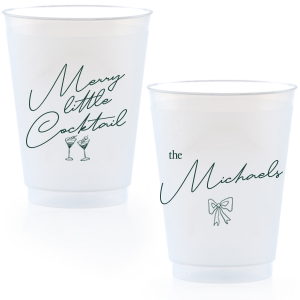 Add a touch of the holiday spirits to your next festive function with the Merry Little Cocktail Cup. Customize your choice of cup style with personalized text, giving your party drinkware a special touch like no other!