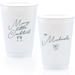Add a touch of the holiday spirits to your next festive function with the Merry Little Cocktail Cup. Customize your choice of cup style with personalized text, giving your party drinkware a special touch like no other!