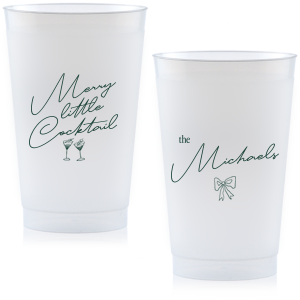 Add a touch of the holiday spirits to your next festive function with the Merry Little Cocktail Cup. Customize your choice of cup style with personalized text, giving your party drinkware a special touch like no other!