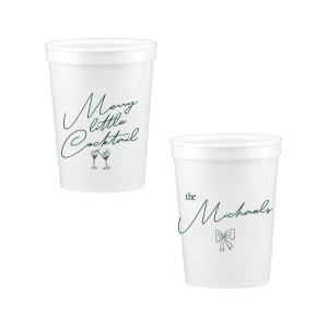 Add a touch of the holiday spirits to your next festive function with the Merry Little Cocktail Cup. Customize your choice of cup style with personalized text, giving your party drinkware a special touch like no other!