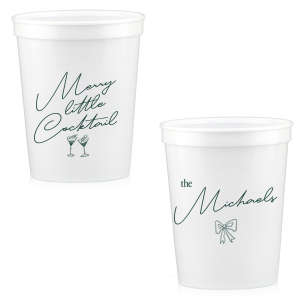 Add a touch of the holiday spirits to your next festive function with the Merry Little Cocktail Cup. Customize your choice of cup style with personalized text, giving your party drinkware a special touch like no other!