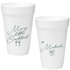 Add a touch of the holiday spirits to your next festive function with the Merry Little Cocktail Cup. Customize your choice of cup style with personalized text, giving your party drinkware a special touch like no other!
