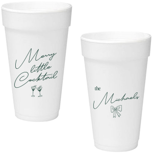 Add a touch of the holiday spirits to your next festive function with the Merry Little Cocktail Cup. Customize your choice of cup style with personalized text, giving your party drinkware a special touch like no other!
