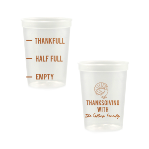 Delight friends and family this holiday season with the Funny Thankful Family Name Cup. The cheeky party cup is perfect for festive functions and home entertainment. Customize the design with personalized text, showcasing your family's name in your choice of one of our many colors!